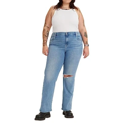 Afbeelding van Levi&#039;s Plus 726 HIGH RISE Flare Flared Jeans, Dames, Maat: 46x30, Medium indigo destructed