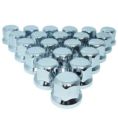 Afbeelding van Promo Link Universele wielmoerdoppen voor vrachtwagens, 80 stuks, krasvaste vacht, 33 mm, chroom, sleutelbreedte