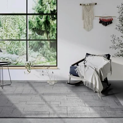 Afbeelding van Villeroy &amp; Boch Wollen tapijt Wilhelmine natuurlijk woonkamertapijt handgeweven en milieuvriendelijk boho wol voor woonkamer, slaapkamer, eetkamer, hal, keuken grijs, 160x230 cm