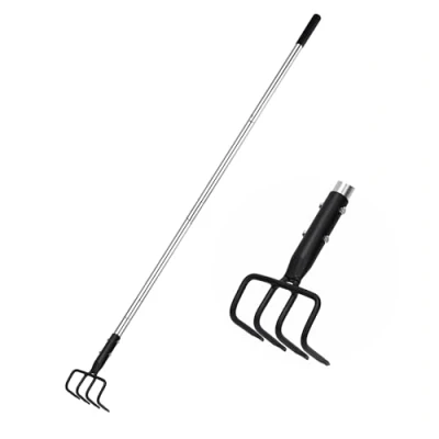 Afbeelding van BARAYSTUS Tuinhakken voor onkruidwieden, 4 tanden, tuinbouwer met lange steel, ploegen, draaien, ventileren, wieden, handcultivator