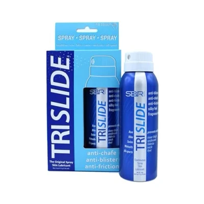 Afbeelding van TRISLIDE Anti Schaaf Spray Voor Triatlon, Wrijving Bescherming, Crème Vrouwen &amp; Mannen, Spray, Voorkomt Blaren En Schuren, Langdurige Bescherming 136ml