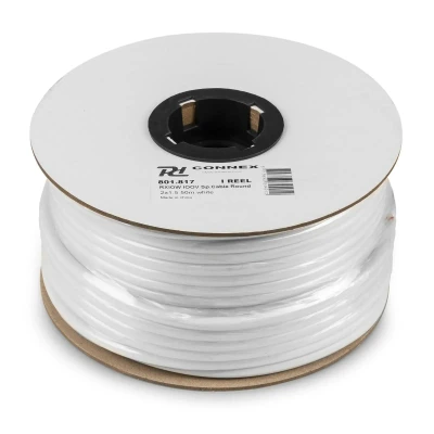 Afbeelding van PD Connex 100V luidsprekerkabel 2x 1.5mm² 15A Wit 50 meter rol