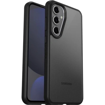 Afbeelding van OtterBox Sleek Series Hoes voor Samsung Galaxy S24 FE, schokbestendig, valbestendig, ultradun, beschermende, getest volgens militaire standaard, Transparant/Zwart, Zonder Verpakking
