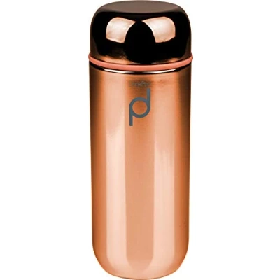 Afbeelding van DrinkPod Herbruikbare capsuledrinkflessen met vacuüm ommuurde roestvrijstalen behuizing, houdt dranken warm/koud gedurende 6 uur, metallic koperen afwerking 200ml/0,2L voor koffie, thee, water, sap,