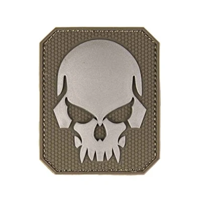 Afbeelding van Mil Tec 3D patch, doodshoofd, pvc, met grote klittenbandsluiting, groot, olijfgroen