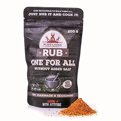 Afbeelding van One for All BBQ Rub Alles in één Kruidensamenstelling 100% Natuurlijk en Universeel Kruidenmengsel Perfect voor Rundvlees, Varkensvlees Kip Vis Groentegerechten Grote Verpakking (200g)