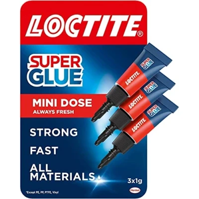 Afbeelding van Loctite Universeel, sterke lijm voor alle doeleinden reparaties, heldere verschillende materialen, gemakkelijk te gebruiken instant superlijm, handige reisgrootte 3 x 1g