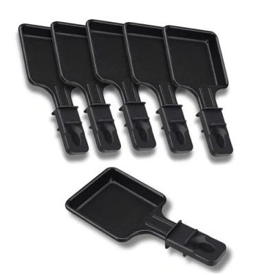 Afbeelding van raclette pannen met antiaanbaklaag, set van 1 tot 12, mini vierkante raclette, compatibel Tefal apparaat, ergonomisch design en gemakkelijk te reinigen, SOS ACCESSOIRE (6 stuks)