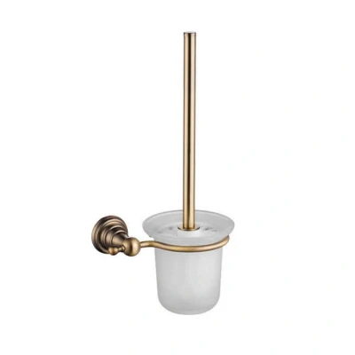 Afbeelding van Toiletborstelhouder Sapho Diamond Hangend 17.2x35.1 cm Brons / Melkglas
