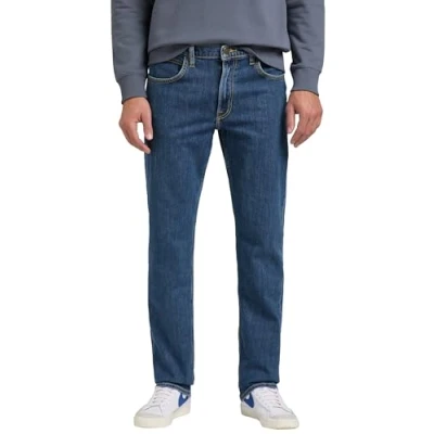 Afbeelding van Lee Brooklyn Straight leg jeans, Heren, Maat: 38x32, Mid stonewash