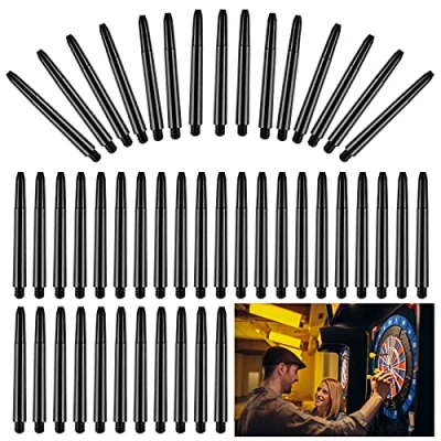 Afbeelding van YUEYUAN 200 stuks kunststof dartschachten, dartstelen accessoires (50 mm) paalstang met standaard 2BA schroefdraad zwart