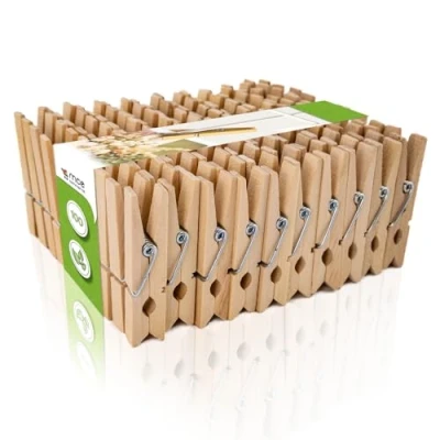 Afbeelding van Holz Wäscheklammern A00154025 natuurlijk berkenhout, 45 mm, 100 stuks, mm