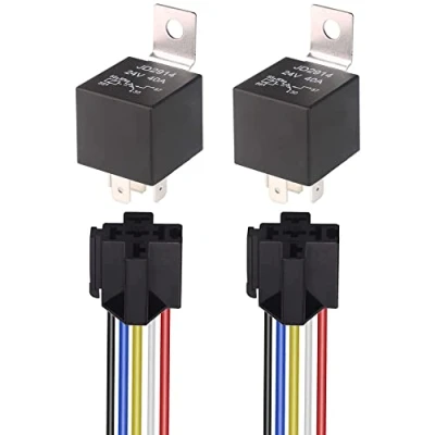 Afbeelding van Gebildet 2pcs JD2914 Autorelais 24V 40A 5pins SPDT 12AWG Harnascontactdozen met Kleurgecodeerde Draden voor Mtorvoertuigen