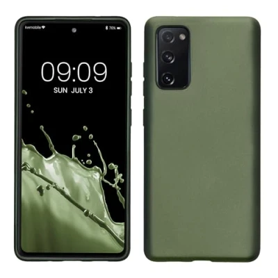 Afbeelding van kwmobile telefoonhoesje compatibel met Samsung Galaxy S20 FE hoesje Zachte case voor smartphone Back cover in metallic dennengroen