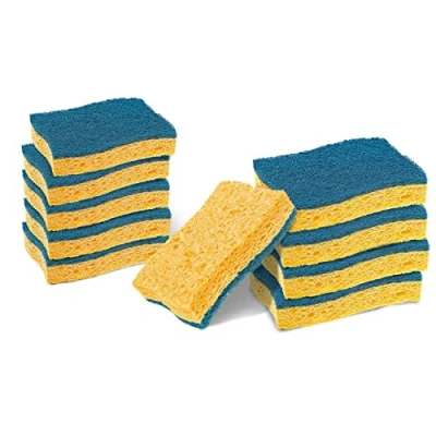 Afbeelding van Scotch Brite Delicate Non Sctratch Cellulose Scrub Sponge, 10 stuks zeer absorberende schuursponsje ideaal voor dagelijkse schoonmaaktaken