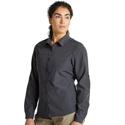 Afbeelding van Craghoppers Expert Kiwi wandelshirt met lange mouwen voor dames, Carbon Grijs, 38