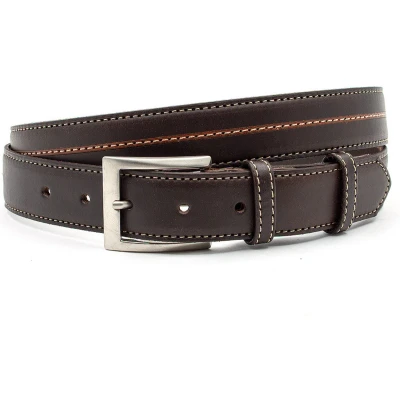 Afbeelding van JV Belts Bruine heren riem 3 cm breed Bruin Echt Leer Taille: 105cm Totale lengte riem: 120cm