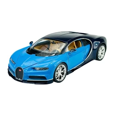 Afbeelding van Welly Bugatti Chiron Coupe Blauw 2016 1/24 Metalen Model Auto De Cast Nieuw in Box