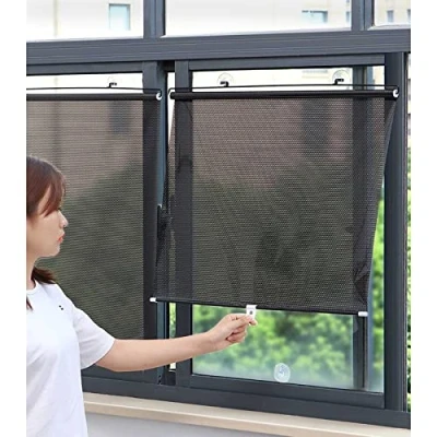 Afbeelding van Zuignap Rolgordijn Voor Ramen, Draagbaar Verduisterend Rolgordijnen, Zonder Boren Zonnescherm Rolgordijn, Intrekbare Privacy Jaloezieën, 40x125/50x125cm,50x125cm/20 * 49in