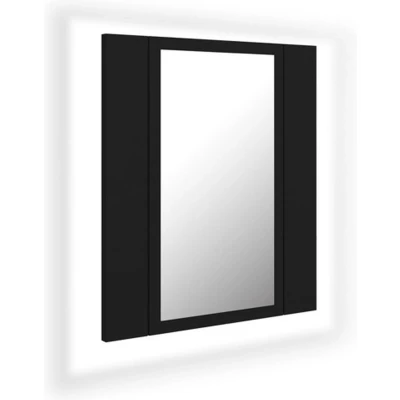 Afbeelding van vidaXL Badkamerkast met spiegel en LED 40x12x45 cm acryl zwart