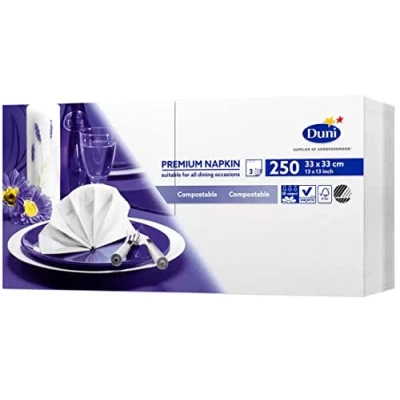 Afbeelding van Duni Servetten, wit, 33 cm