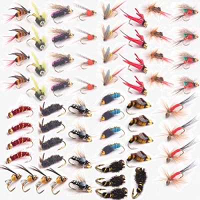 Afbeelding van JasCherry Vliegvissen lokt kit met doos nimf nat vissen droge vliegen voor forel bas zalm, geweldig zowel zoetwater als zout water