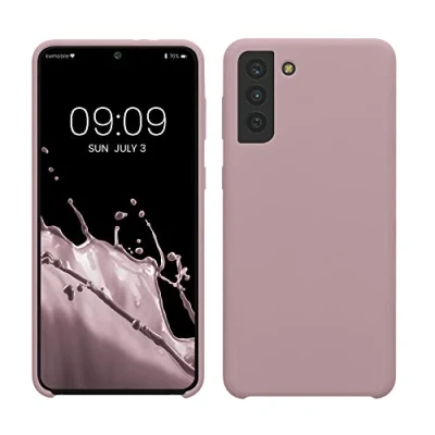 Afbeelding van kwmobile telefoonhoesje geschikt voor Samsung Galaxy S21 Plus Hoesje met siliconen coating Smartphone case in licht oudroze