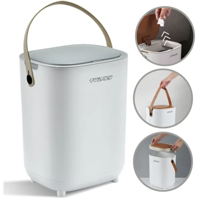 Afbeelding van Twinky® Luieremmer 15 Liter Inhoud Geurvrije Luier Emmer met Hygiënesensor Ruimte voor 30 Luiers Duurzaam &amp; Stijlvol Grijs