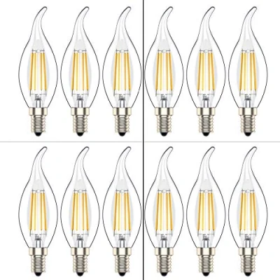 Afbeelding van Phoenix LED Gloeilamp E14 kaarsen, 4 W, vervangt 40 watt, warm wit 2700 K, 400 lumen, verpakking van 12 stuks