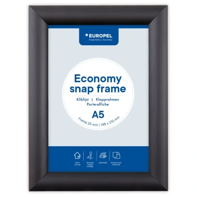 Afbeelding van Europel Clicklijst Economy, lijst 25 mm, ft A5, zwart