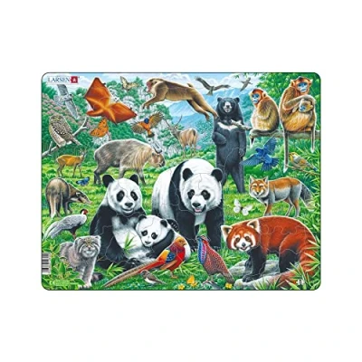 Afbeelding van Larsen FH43 Panda Bear Familie op een China Mountain Plateau, Frame puzzel met 56 stukjes