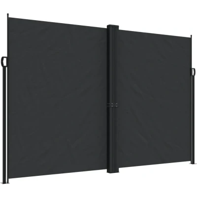 Afbeelding van Windscherm uittrekbaar 220x600 cm zwart