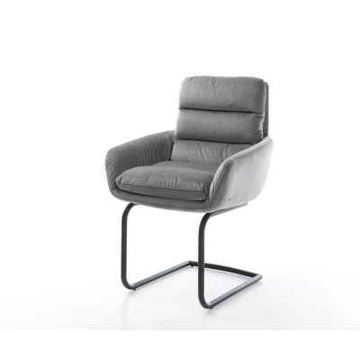 Afbeelding van sledemodel Abelia Flex met armleuning rond zwart fluweel grijs