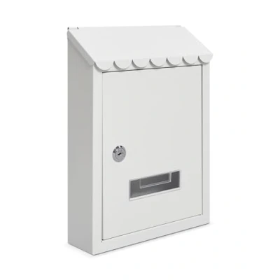 Afbeelding van Assorted Collections Wandgemonteerde brievenbus, verzinkt staal afsluitbare brievenbus met 2 sleutels, weerbestendige 21x30x7cm (wit)