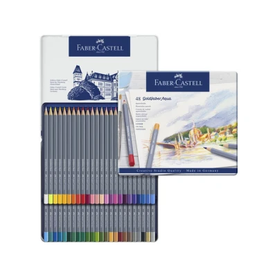 Afbeelding van Kleurpotloden Faber Castell Goldfaber aquarel blik à 48 stuks assorti