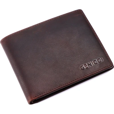 Afbeelding van Genicci Portemonnee / Portefeuille Billfold Leer Noble Bruin