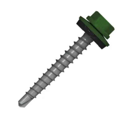 Afbeelding van Boorschroeven met 14mm ring 4,8x20 RAL 6020 chroomoxydegroen 100 stuks