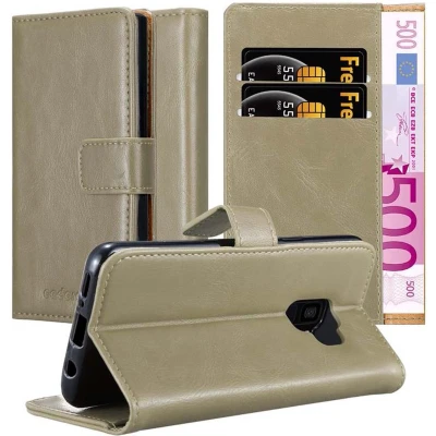 Afbeelding van Cadorabo Hoesje geschikt voor Samsung Galaxy S9 in CAPPUCCINO BRUIN Beschermhoes met magnetische sluiting, standfunctie en kaartvakje Book Case Cover Etui