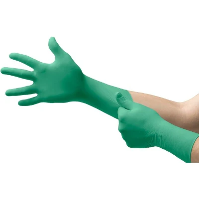 Afbeelding van Ansell Touchntuff 92 605 Wegwerphandschoenen Van Nitril, Poedervrij En Latexvrij, Uitstekende Bescherming Bij Mechanische Chemische Werkzaamheden, Levensmiddelen, Groen, Maat Xl (100 Handschoenen)