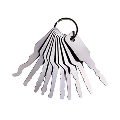 Afbeelding van Loboo Idea Lopers voor autoslot, 10 stuks, verschillende, car jiggler, multifunctioneel, autodeuren, lockpick en reparatiegereedschap (10 zilverwit)