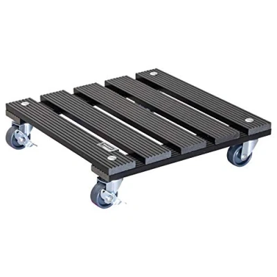 Afbeelding van WAGNER Plantentrolley WPC 29 x 7,5 cm I Bloementrolley voor binnen + buiten Containertrolley van FSC® hout kunststofcomposiet, houtskool 2 remmen Draagvermogen 80 kg 20052001