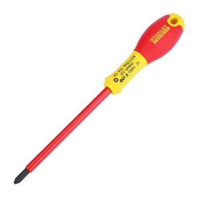 Afbeelding van Stanley FatMax Phillips PH2 0 65 416 Schroevendraaier (geïsoleerd, VDE conform, 125 mm lengte, chroom vanadium, soft grip, voor elektriciens en veilig werken aan spanningvoerende leidingen tot 1000 V)
