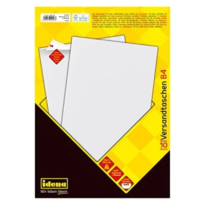Afbeelding van Idena 10243 Verzendenveloppe DIN B4, 100 g/m², drukgevoelig, zonder venster, wit, 10 stuks