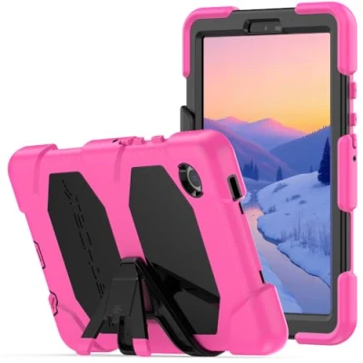 Afbeelding van TECHGEAR G SHOCK hoesje past op Samsung Galaxy Tab A9 8,7 inch 2023 (SM X110 / SM X115) Stoer robuust pantser schokbestendig impact survival met standaard, kinderen scholen bouwers