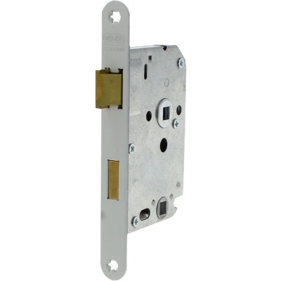 Afbeelding van Nemef Badkamerdeurslot afgerond 20 x 174 mm Staal gelakt doornmaat 50 PC 63 din omkeerbaar