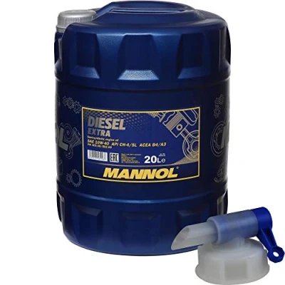 Afbeelding van 20 liter MANNOL motorolie SAE 10W 40 diesel extra incl. kraan