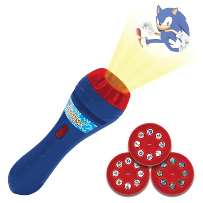 Afbeelding van Lexibook, SEGA Sonic The Hedgehog, Verhalenprojector en zaklamp, Projecteert 24 afbeeldingen uit de wereld van met 3 schijven, Rood/blauw, LTC050SN