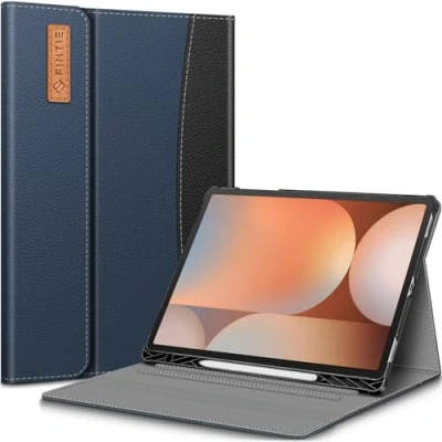 Afbeelding van Fintie Hoes voor de Samsung Galaxy Tab S9 FE Plus/Tab Plus 12,4 inch 2023 tablet, folio beschermhoes met multi hoekweergave, S penhouder en documentenvak, marineblauw