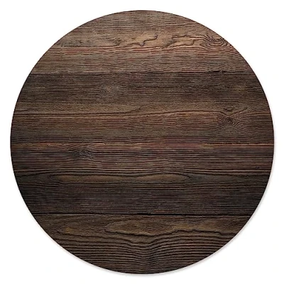 Afbeelding van Muismat in hout look I Ø 22 cm rond standaard formaat, antislip, rustiek dv_657