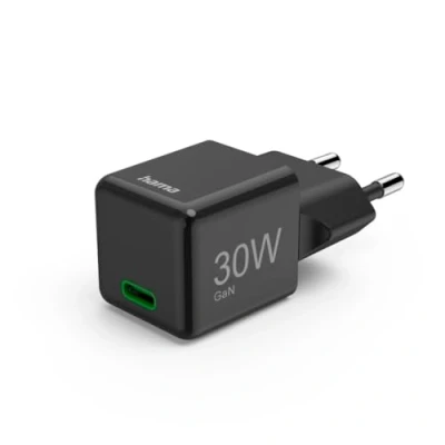 Afbeelding van Hama Fast Charger USB C PD/QC/GaN Super Mini 30 W Oplader Zwart